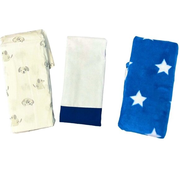NIB Cloud Island Homespun Stars 4 Pc Boys Nursery Crib Set - Picture 3 of 6
